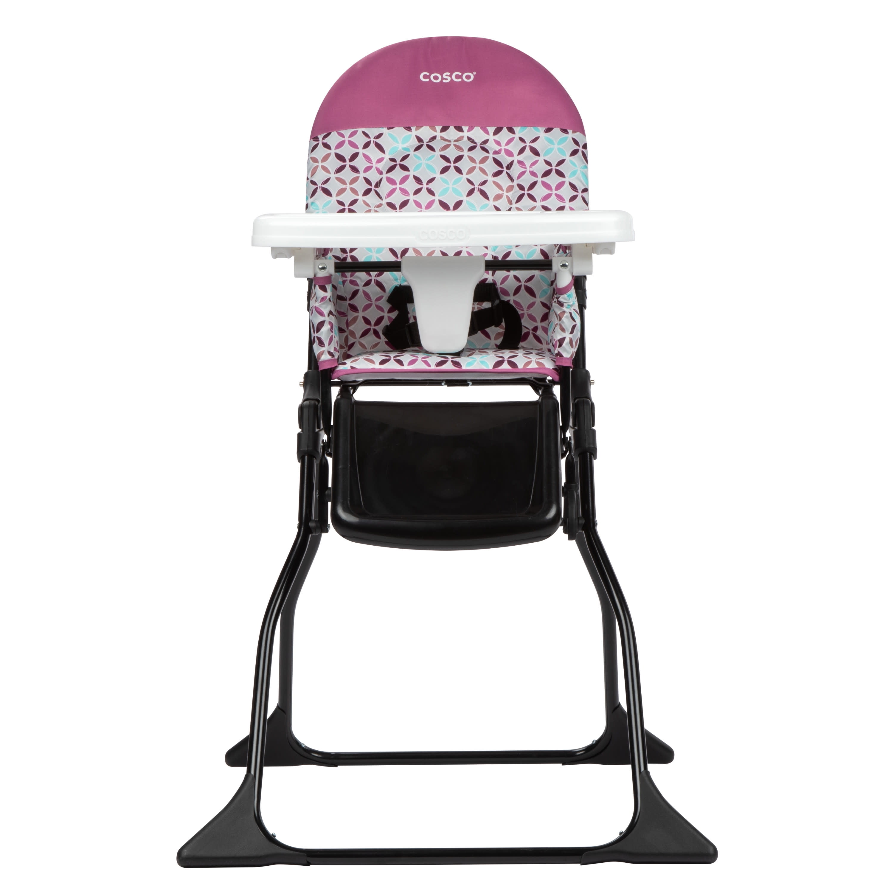 Cosco Kids Simple Fold Full Size High Chair with Adjustable Tray, Free Spirit Purple