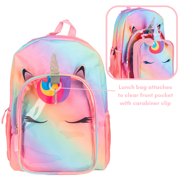 1pc Girls' Lollipop Unicorn Zipper Closure Cartoon Backpack, Suitable For  Kindergarten, Outdoor, Vacation And Daily Use