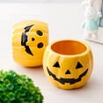 thumbnail image 5 of Halloween Ceramic Pumpkin Cup Set of 4 Carved Face Mug Fall Coffee Tea Drinkware Decor for Mantels and Entryways, 5 of 7