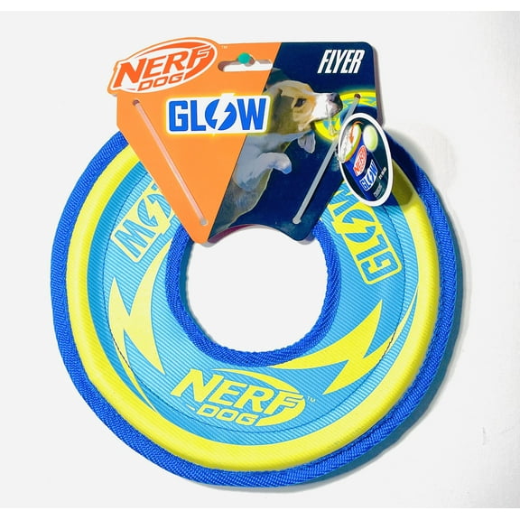 Nerf Dog Glow Flyer 9 Inch Blue & Yellow