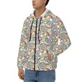 thumbnail image 3 of Wukai Paisley Floral 5 Print Men's Zip-Up Hoodie,Fleece Full-Zip Hoodie for Men, Hooded Sweatshirt-XX-Large, 3 of 5