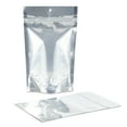 thumbnail image 4 of 50 pcs 5"x8.5" Mylar Clear/Silver Aluminum Foil Resealable Stand Up Bags Heat Seal Zipper Lock Reusable Storage Pouches for Zip Food Storage Lock Packaging with Tear Notches, 4 of 6