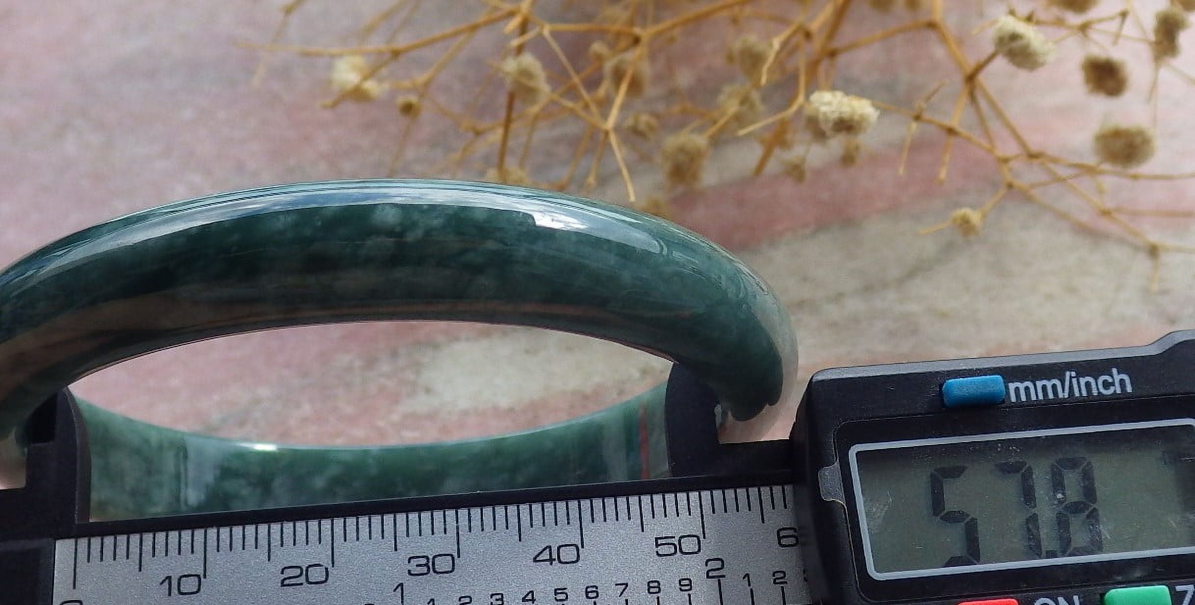 Green Natural A JADE Jadeite Circle Bangle Bracelet 58 mm 682531 TN