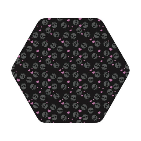 

Matuu Cool Skull Love for Cup Coasters Set of 6 Leather Coasters Desk Coasters for Office Measures 4” x 4” Hexagon