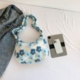 thumbnail image 3 of Bolso de mano de piel sintética para mujer, bolso de mano peludo informal, bolso de compras de invierno (azul), 3 of 9
