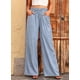 thumbnail image 2 of Jeans de mezclilla con cordón de cintura alta y pierna ancha para mujer, 2 of 7