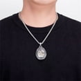 thumbnail image 4 of PAURO Men's Stainless Steel Vintage Punk 4 Guardian Beasts, Basalt Amulet Necklaces, 4 of 5