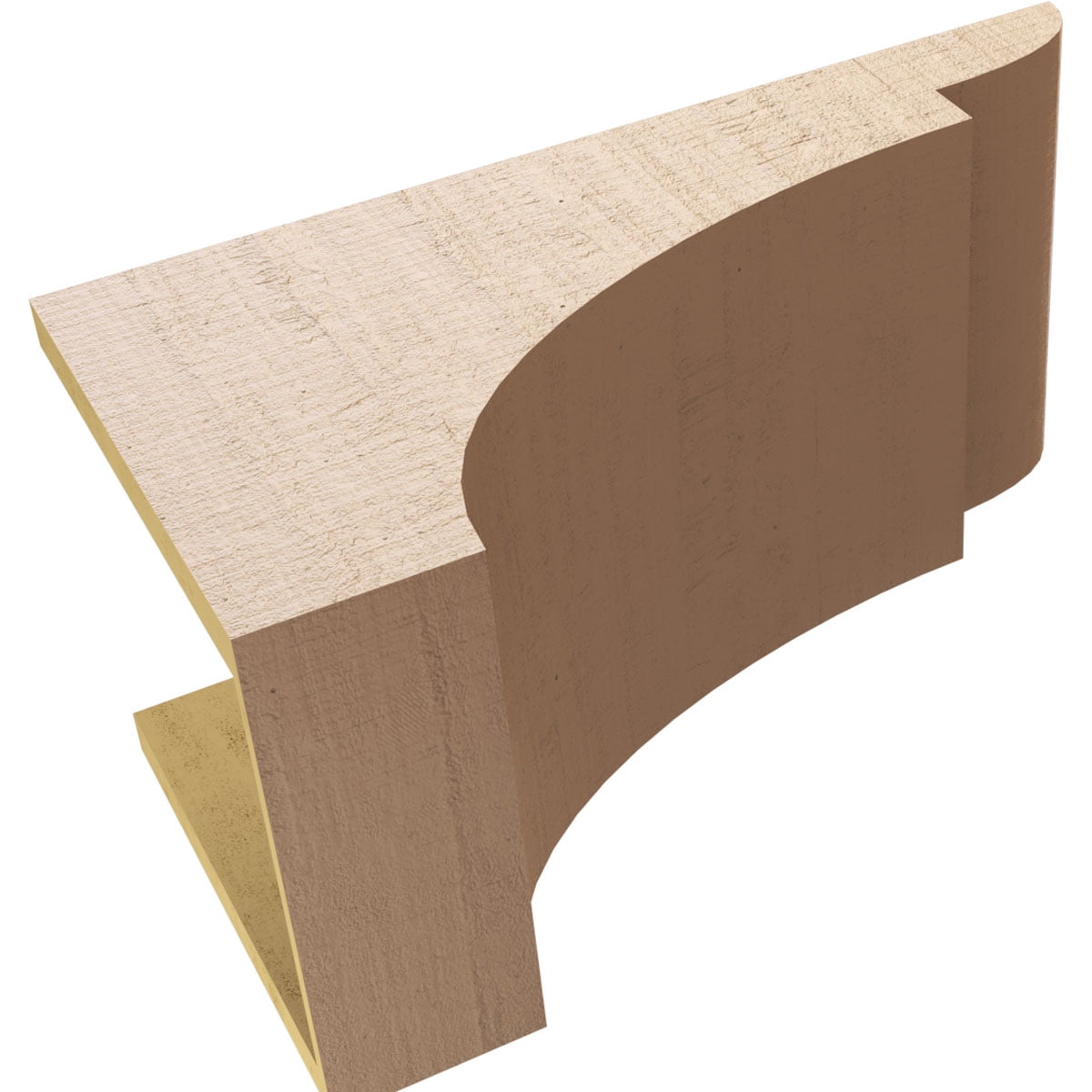 11"W x 22"D x 11"H Wide Yorktown Rough Cedar Woodgrain TimberThane Corbel, Primed Tan