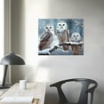 thumbnail image 3 of COMIO  Animal Canvas Poster Art - Snowy Owl - Snowy Winter Day - Modern Ambient Minimalist For Home Decor Wall Decor, 3 of 4