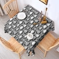 thumbnail image 2 of Black White Skull Stack Pattern Square Tablecloth,Waterproof Square Table Cover,Wipeable Spillproof Washable Table Cover for Home Kitchen Party Decor 42"X42"(107x107cm), 2 of 6