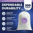 thumbnail image 6 of Plasticplace 8 Gallon Trash Bags │ 0.7 Mil │ White Drawstring Garbage Can Liners │ 22" x 22" (200 Count/Scented), 6 of 6