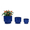 Blue, variant on Mdj Pottery 3-Pack Blue Solid Glaze Ceramic Planters, 9 to 15 inch Pots with Drain Holes for Indoor Outdoor Decor