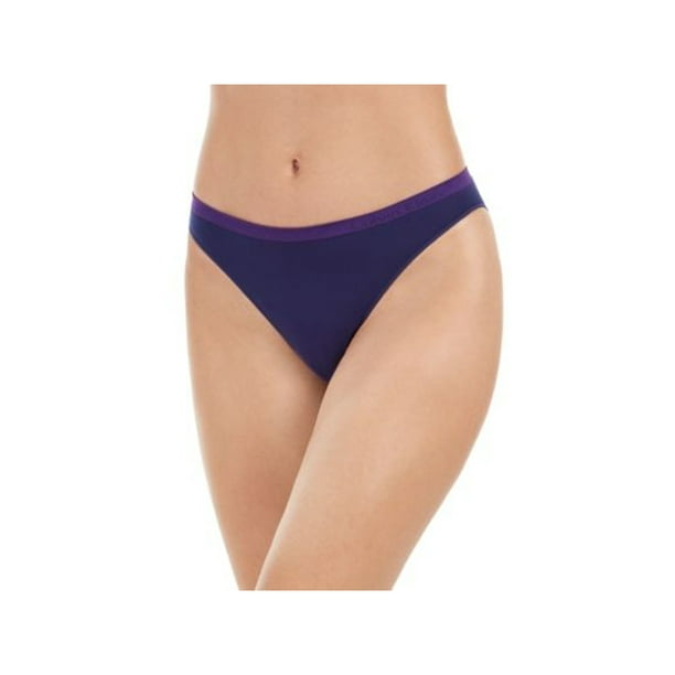 CALVIN KLEIN Intimates Purple Seamless Solid Everyday Bikini Size: L -  