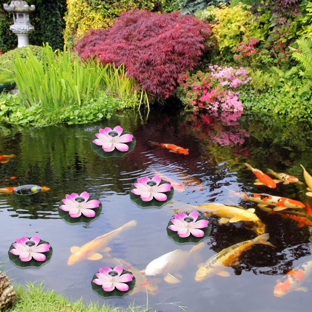 Solar Pond Pool Lights LED Color ChangingFlower Waterproof Floating Lamp for Outdoor Garden Pool Decoration