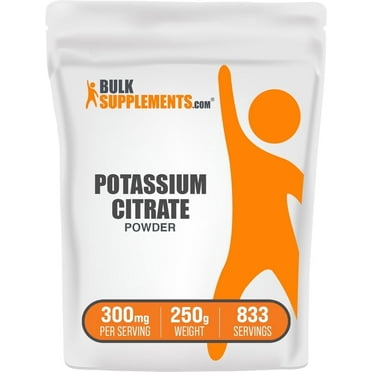 BulkSupplements Potassium Citrate Powder - Gluten Free, 300mg per Serving, 250g (8.8 oz)