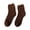 Coffee, variant on Women's Pastel Mid-Crew Plush Socks｜Soft Candy Color House Socks｜Warm Indoor Wear with Non-Slip Sole Options