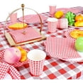 thumbnail image 4 of HTOOQ Disposable Red and White Gingham Paper Napkins (Pack of 50), 4 of 5