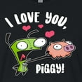thumbnail image 3 of Invader ZIM - I Love You Piggy - Juniors Cropped Cotton Blend T-Shirt, 3 of 5