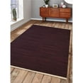 thumbnail image 1 of Glitzy Rugs UBSD00111H0043A4 4 x 6 ft. Hand Woven Flat Weave Kilim Wool Solid Rectangle Area Rug, Plum, 1 of 1