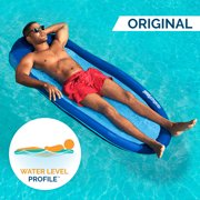 SwimWays Spring Float, Inflatable Pool Lounge Chair for Ages 15+, Blue