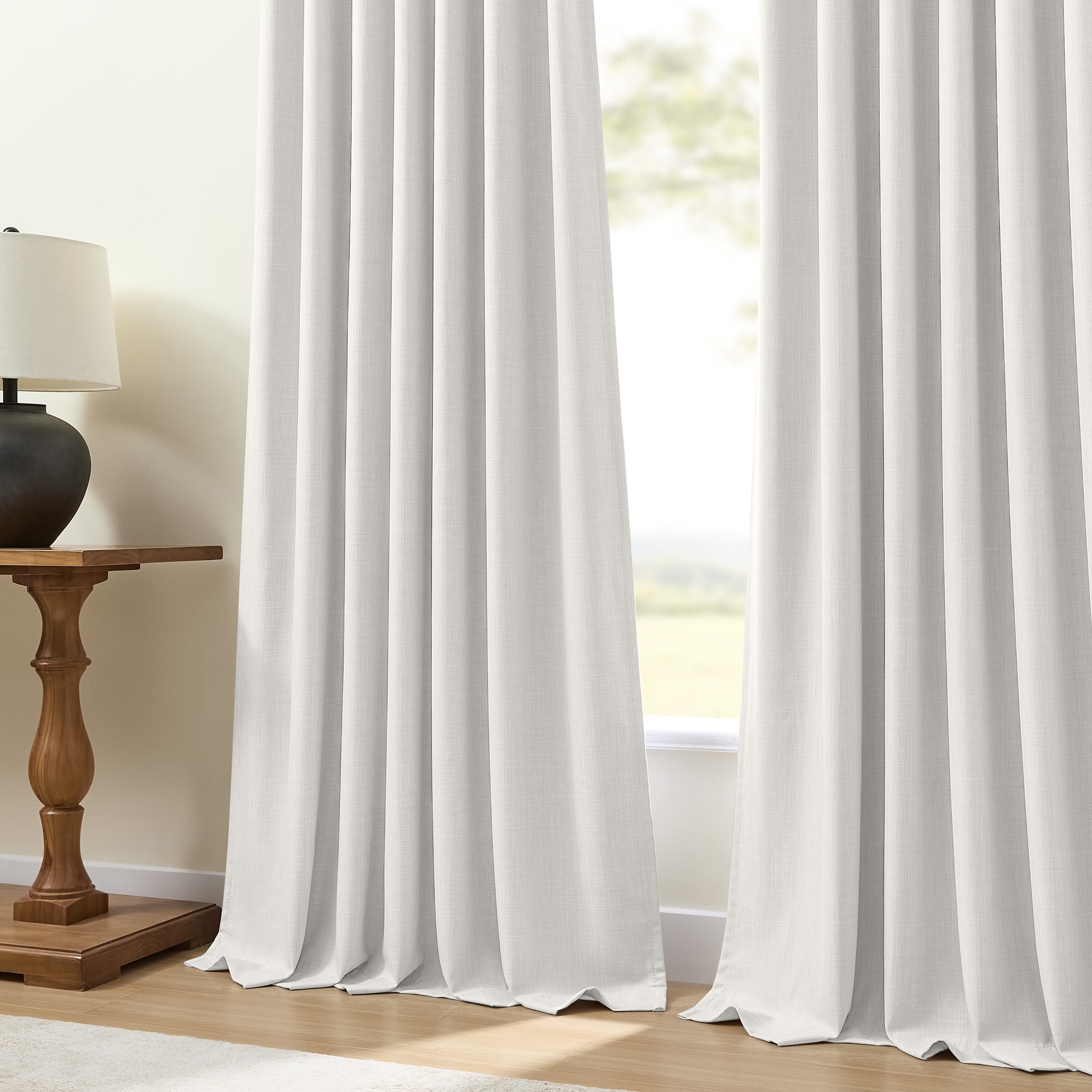 Muuphra Modern Natural White Full Blackout Pinch Pleated Curtains for Bedroom Living Room,2 Panels,40"×63"