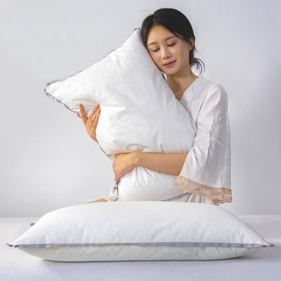 100% Cotton Lace Pillow Insert - Soft Comfortable Pillow Core for Home & Bedroom, Hotel-Quality Plush Pillow, Durable Breathable Pillow Core for Bed Sofa & Nursery Decor, 20*12in, White