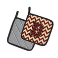 thumbnail image 2 of Letter D Chevron Maroon and Gold Pair of Pot Holders, 2 of 2