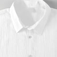 thumbnail image 7 of FAWUUDO Men's Casual Short Sleeve Button Down Collar Breathable Loose Quick Dry Solid Color Shirts White, 7 of 7