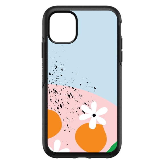 DistinctInk Custom SKIN / DECAL compatible with OtterBox Symmetry for iPhone 11 Pro MAX (6.5" Screen) - Summer Vibes Bold Flower Pink White Orange