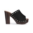 thumbnail image 3 of BLISSFUL STEP Women's Open Toe Platform Block Heel Slide Sandals Black 7, 3 of 6