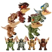 2 in 1 Dinosaur Robot Transforming Toy (4pc Regular) - Dinosaur Robot with Movable Limbs, Tail and Mouth, Jurassic Dino Action Figure T-Rex Velociraptor Carnotaurus Dilophosaurus