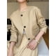 thumbnail image 4 of Chaqueta elegante de piel auténtica con cuello redondo para mujer, tendencia primavera otoño 2024, abrigo de piel de oveja corto informal sencillo de alta gama, 4 of 5