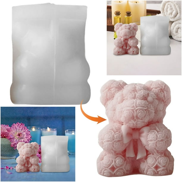 Molde Jabón para Velas Molde Silicona Con Forma Oso Regalo Cumpleaños Regalo Del Día La Madre (pajarita S)