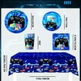 thumbnail image 5 of Game Birthday Decorations Blue, Gaming Party Tableware Set - Game Themed Party Plate Cups Napkins Tablecloth etc Video Game Birthday Party Supplies for Boys/Girls Kids, Serves 16, 5 of 8