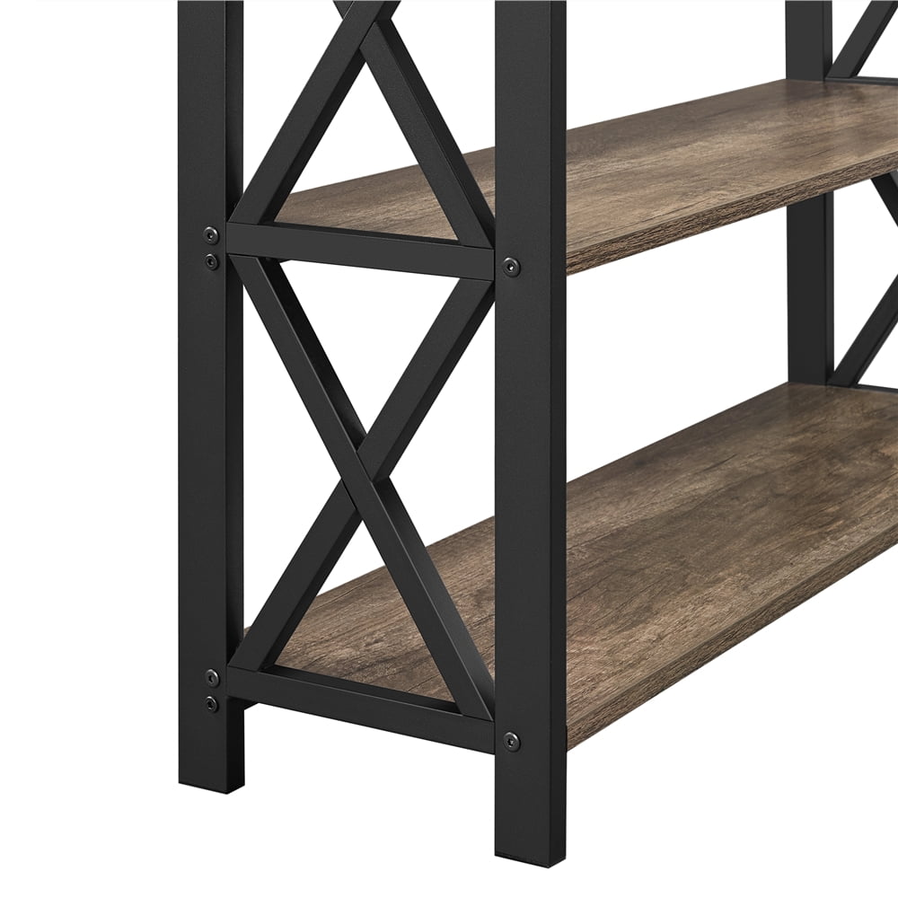 Renwick Wooden Console Table with 1 Drawer and 2 Shelves for Entryway Livingroom, Taupe Wood