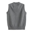 thumbnail image 5 of Chalecos de punto para niños escolares, suéter con cuello en V, chaleco, camiseta interior para adolescentes, cárdigan informal sin mangas para niñas, Tops de 4 a 13 años, 5 of 5