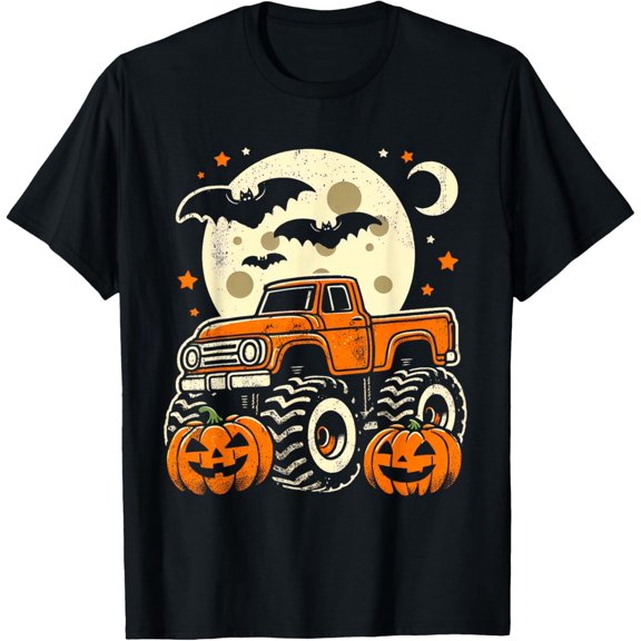 Halloween Monster Truck Pumpkin Funny Gifts Men Woman Halloween T-shirt