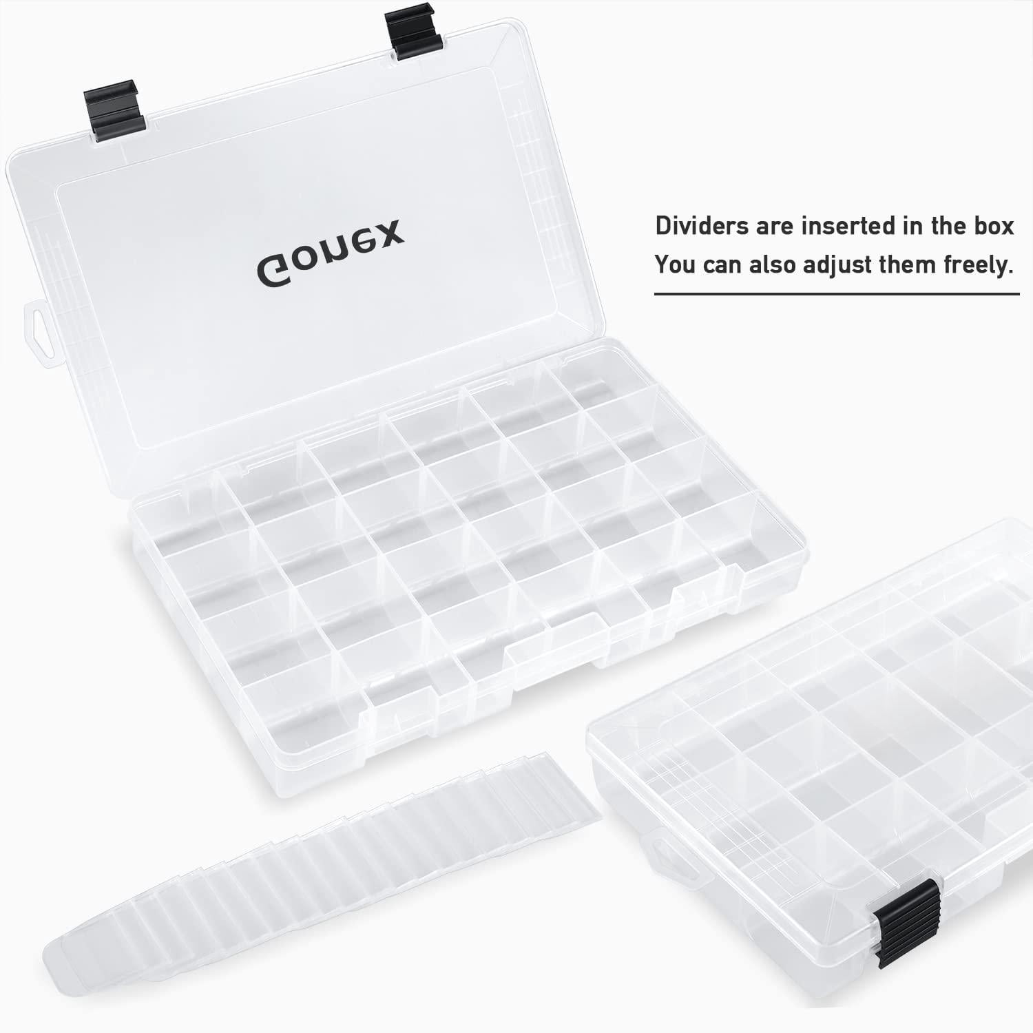 Fishing Tackle Boxes  3600 3700 Trays With Adjustable Dividers Clear Plastic Box Organizer Storage For Lure Bait Hook Craft Beads Earring Container 3 Or 4 Packs