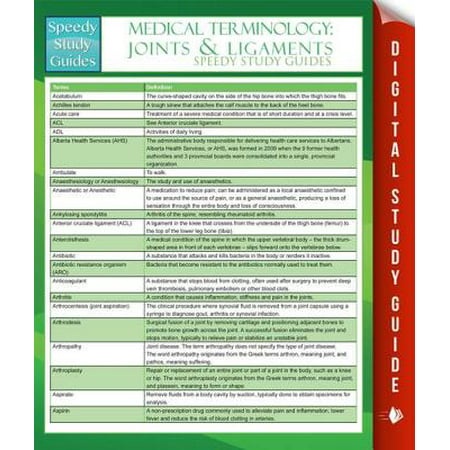 Medical Terminology: Joints & Ligaments Speedy Study Guides -