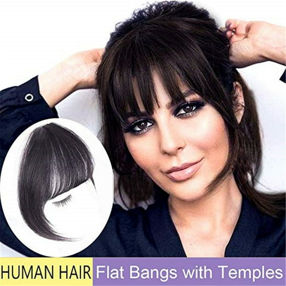 DOPI High temperature wire Extension Natural Black Wig Female Air Bangs Hair Piece