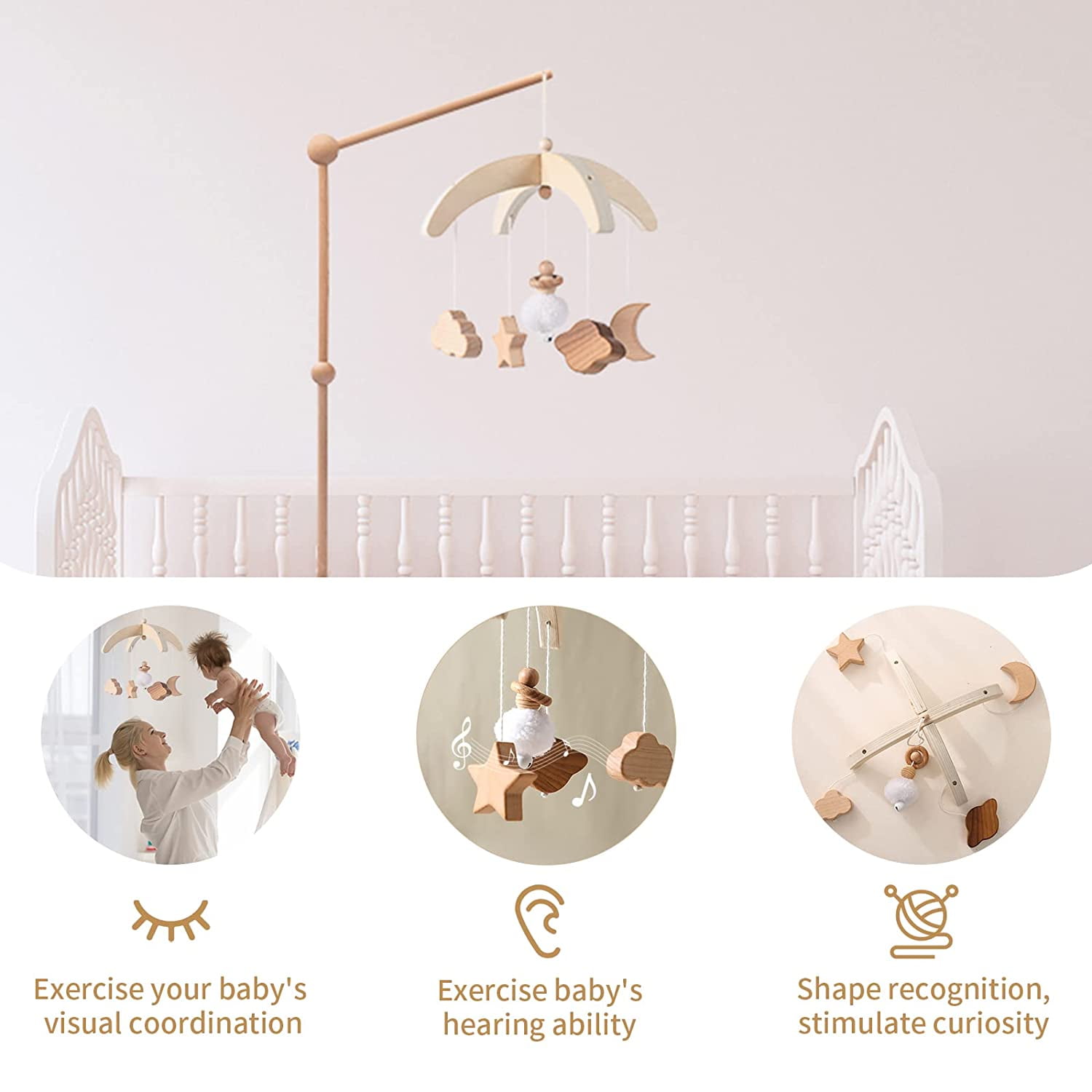 Baby Mobile for Crib  Baby Crib Nursery Mobile Star Moon for Baby
