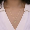 thumbnail image 4 of Bling Craft 925 Sterling Silver Moissanite Compass Necklace for Women 0.13 Carat 14k Yellow Gold Plated Nautical Charm Pendant Color D VVS1, 4 of 7