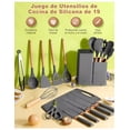 thumbnail image 3 of Utensilios De Cocina Silicona Juego De Cuchillo 19 Set Color Gris, 3 of 4