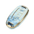 thumbnail image 1 of Unique Bargains Funda para Llavero Compatible con Hyundai Accent Tucson Patrón de Porcelana de 3 Botones TPU Suave Azul, 1 of 7