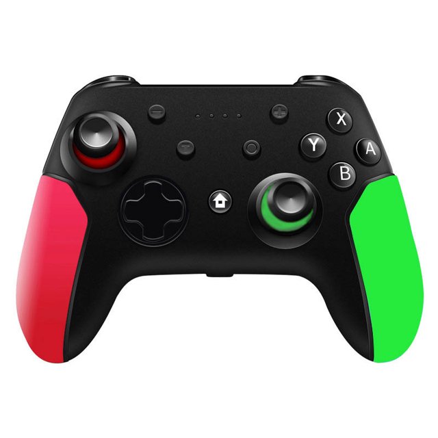 Manette Sans Fil Pro pour Switch/Switch Lite Télécommande Manette Pro Joystick avec Double Vibration, Axe Gyroscopique, Turbo Réglable et Prise en Charge des Mouvements Réveil (Rouge-Vert)