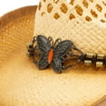 thumbnail image 6 of Straw Cowboy Hat for Women and Men with Shape-It Brim, Western Cowboy Hat, Butterfly - Tea Stain, 6 of 7
