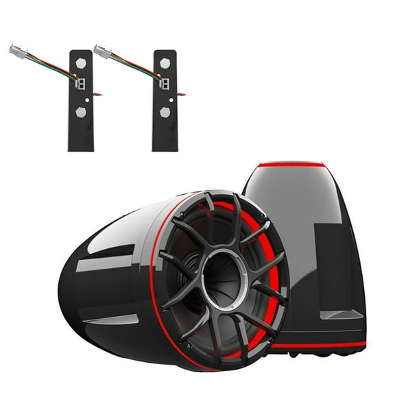 Wet Sounds REV 10 HD 10" Horn Loaded Compression Driver Tower Speakers with XZ Grills & ADP-REV-HD-X-B X-Mount, 300 Watts RMS, Black, Pair