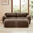 thumbnail image 2 of GAKMCIL 80.4" 2 Seater Modular Sectional Sofa Couches with 2 Ottoma,Soft Fluffy Plush Fabric Bottom Anti-Slip Design,32D High Density Sponge Loveseat Sofa(Chocolate), 2 of 15