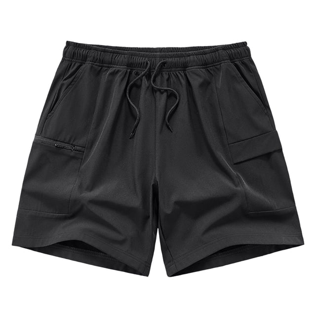 Ramiter Shorts Cargo pour Hommes Multi-Poches Shorts Décontractés Randonnée Été Noir,m