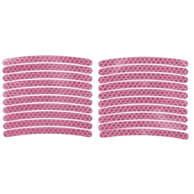 20 Pcs Calcomanías para Llanta en Forma de Arco para Decoración de Ruedas de Automóvil para Llantas de 14"-22" Rosa Claro PET